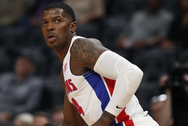 Detroit Pistons guard Joe Johnson runs on the court during the first half of an NBA basketball game against the Orlando Magic, Monday, Oct. 7, 2019, in Detroit. (AP Photo/Carlos Osorio) Detroit Pistons guard Joe Johnson runs on the court during the first half of an NBA basketball game against the Orlando Magic, Monday, Oct. 7, 2019, in Detroit. (AP Photo/Carlos Osorio)