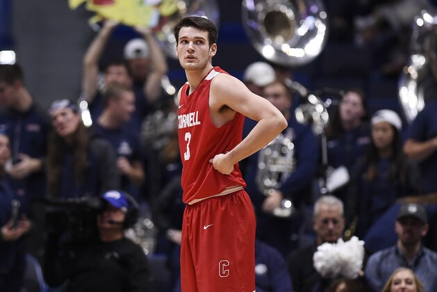 Cornell's Jimmy Boeheim (3) during the second half of an NCAA college basketball game,Tuesday, Nov. 20, 2018, in Hartford, Conn. (AP Photo/Jessica Hill)