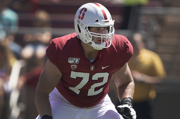 Stanford offensive tackle Walker Little (72) in action against Northwestern during the first half of an NCAA college football game on Saturday, Aug. 31, 2019, in Stanford, Calif. (AP Photo/Tony Avelar)