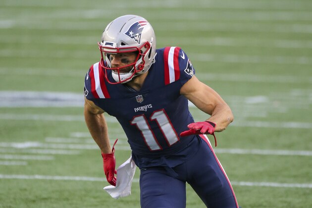 New England Patriots wide receiver Julian Edelman (11) during the first half of an NFL football game against the San Francisco 49ers, Sunday, Oct. 25, 2020, in Foxborough, Mass. (AP Photo/Stew Milne)