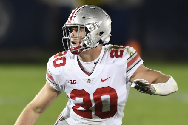 Ohio State linebacker Pete Werner (20) drops into coverage against Penn State during an NCAA college football game in State College, Pa., on Saturday, Oct. 31, 2020. Ohio State defeated Penn State 38-25. (AP Photo/Barry Reeger)