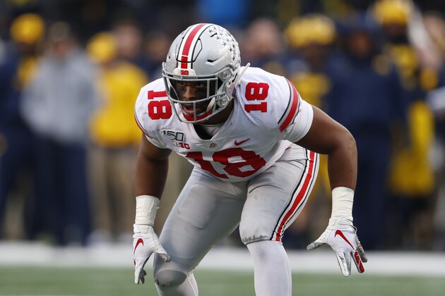 Ohio State defensive end Jonathon Cooper plays against Michigan in the second half of an NCAA college football game in Ann Arbor, Mich., Saturday, Nov. 30, 2019. (AP Photo/Paul Sancya) Ohio State defensive end Jonathon Cooper plays against Michigan in the second half of an NCAA college football game in Ann Arbor, Mich., Saturday, Nov. 30, 2019. (AP Photo/Paul Sancya)