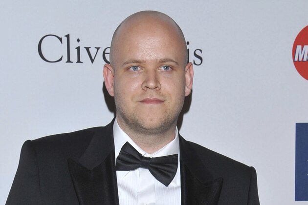 FILE - In this Feb. 11, 2012, file photo, Spotify CEO Daniel Ek arrives at the Pre-Grammy Gala & Salute to Industry Icons with Clive Davis honoring Richard Branson, in Beverly Hills, Calif. The Swedish company will make its stock market debut Tuesday, casting a spotlight on its early lead in music streaming. Ek sought to manage expectations, saying he expects a bumpy road. (AP Photo/Vince Bucci, File)