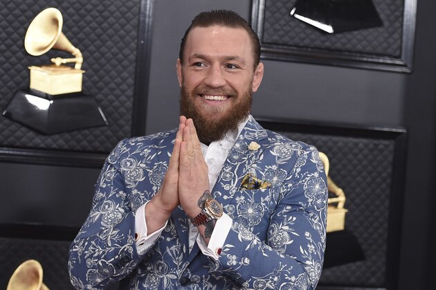 Conor McGregor arrives at the 62nd annual Grammy Awards at the Staples Center on Sunday, Jan. 26, 2020, in Los Angeles. (Photo by Jordan Strauss/Invision/AP)