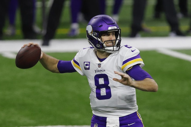 Minnesota Vikings quarterback Kirk Cousins throws during the first half of an NFL football game against the Detroit Lions, Sunday, Jan. 3, 2021, in Detroit. (AP Photo/Al Goldis)
