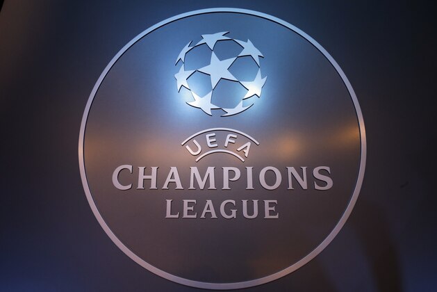 Logo of UEFA Champions League is displayed during the UEFA Champions League draw at the Grimaldi Forum, in Monaco, Thursday, Aug. 25, 2016. (AP Photo/Claude Paris)