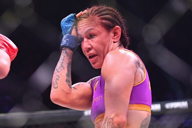 INGLEWOOD, CA - JANUARY 25:  Cris Cyborg in the cage during her featherweight world title fight against Julia Budd at The Forum on January 25, 2020 in Inglewood, California. Cyborg won by TKO in the 4th round. (Photo by Jayne Kamin-Oncea/Getty Images)