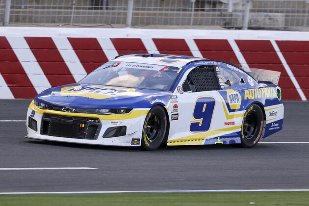NASCAR Cup Series driver Chase Elliott drives in the NASCAR Cup Series auto race at Charlotte Motor Speedway in Concord, N.C., Sunday, May 30, 2021. (AP Photo/Nell Redmond)