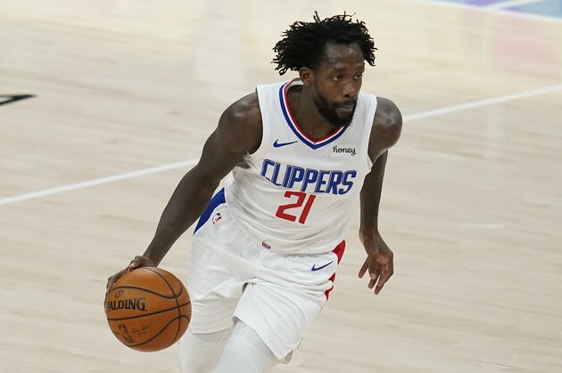 Los Angeles Clippers guard Patrick Beverley during an NBA basketball game against the Oklahoma City Thunder, Sunday, May 16, 2021, in Oklahoma City. (AP Photo/Sue Ogrocki)
