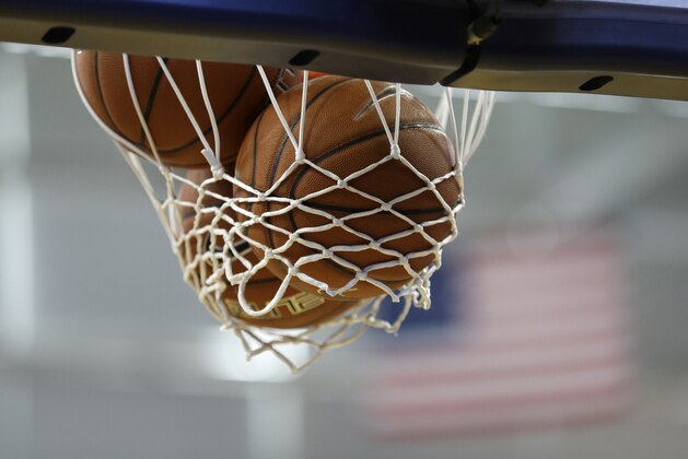 Basketballs sit stuck in the net before an NCAA college basketball game between Northern Iowa and North Carolina, Saturday, Nov. 21, 2015, in Cedar Falls, Iowa. (AP Photo/Charlie Neibergall) Basketballs sit stuck in the net before an NCAA college basketball game between Northern Iowa and North Carolina, Saturday, Nov. 21, 2015, in Cedar Falls, Iowa. (AP Photo/Charlie Neibergall)