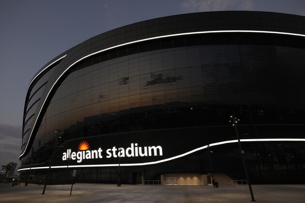 LAS VEGAS, NEVADA - SEPTEMBER 21: General view outside of Allegiant Stadium during the NFL game between the New Orleans Saints and the Las Vegas Raiders on September 21, 2020 in Las Vegas, Nevada. The Raiders defeated the Saints 34-24.  (Photo by Christian Petersen/Getty Images)