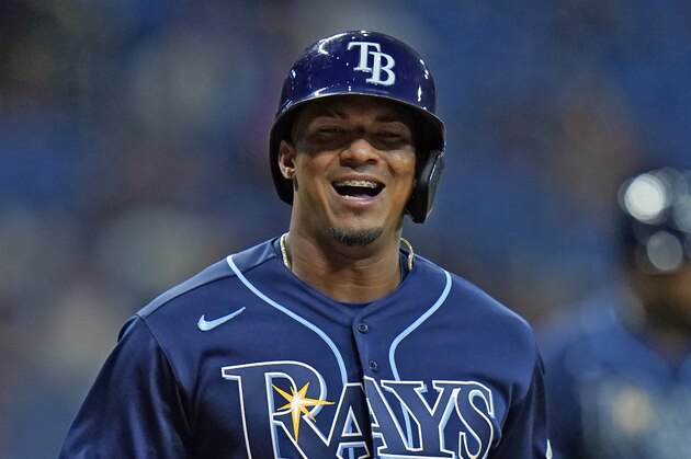 Tampa Bay Rays' Wander Franco during a baseball game against the Boston Red Sox Tuesday, June 22, 2021, in St. Petersburg, Fla. (AP Photo/Chris O'Meara)