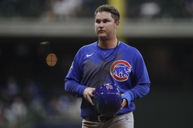 Chicago Cubs' Joc Pederson during the seventh inning of a baseball game against the Milwaukee Brewers Tuesday, June 29, 2021, in Milwaukee. (AP Photo/Aaron Gash)