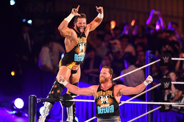 TOKYO,JAPAN - JUNE 29: Zack Ryder and Curt Hawkins enter the ring during the WWE Live Tokyo at Ryogoku Kokugikan on June 29, 2019 in Tokyo, Japan. (Photo by Etsuo Hara/Getty Images)