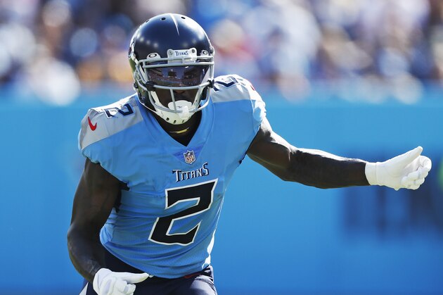 Tennessee Titans wide receiver Julio Jones plays against the Kansas City Chiefs in an NFL football game Sunday, Oct. 24, 2021, in Nashville, Tenn. (AP Photo/Wade Payne)