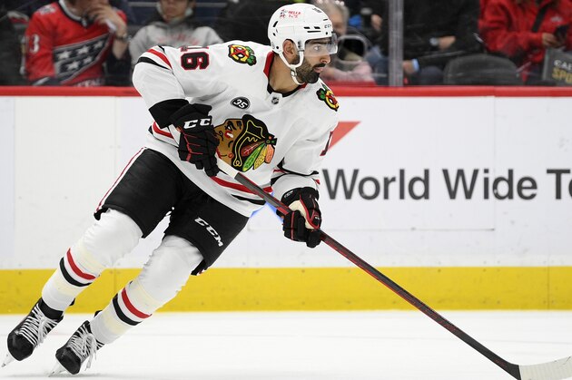 Chicago Blackhawks center Jujhar Khaira (16) in action during the first period of an NHL hockey game against the Washington Capitals, Thursday, Dec. 2, 2021, in Washington. (AP Photo/Nick Wass)