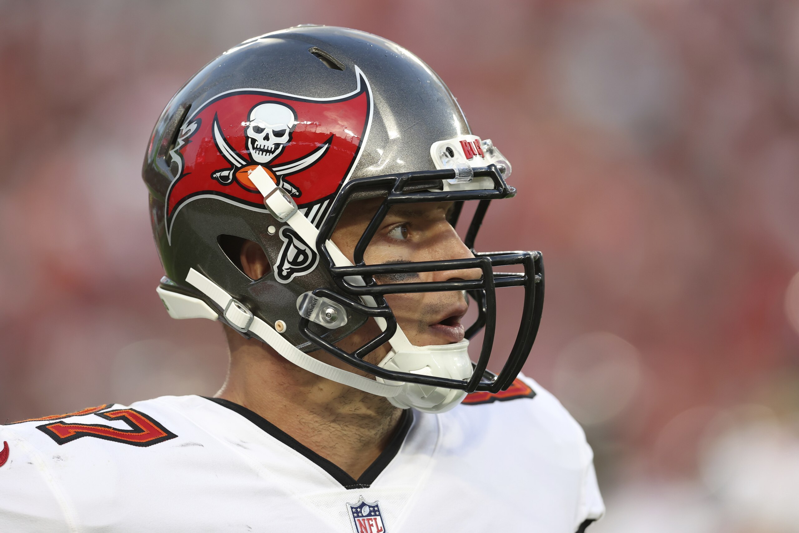 Tampa Bay Buccaneers tight end Rob Gronkowski (87) during the first half of an NFL football game against the Carolina Panthers Sunday, Jan. 9, 2022, in Tampa, Fla. (AP Photo/Mark LoMoglio)