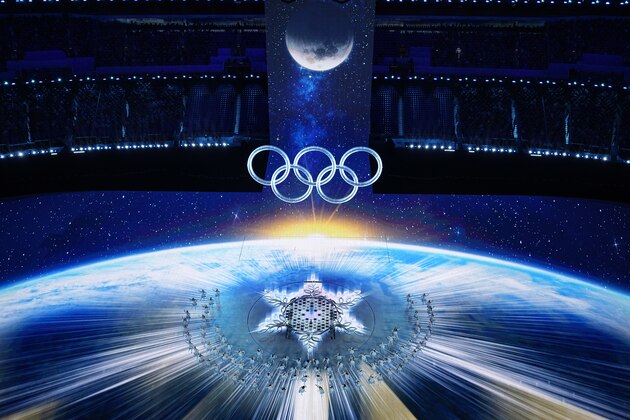 Dancers perform during the opening ceremony of the 2022 Winter Olympics, Friday, Feb. 4, 2022, in Beijing. (AP Photo/Jeff Roberson)