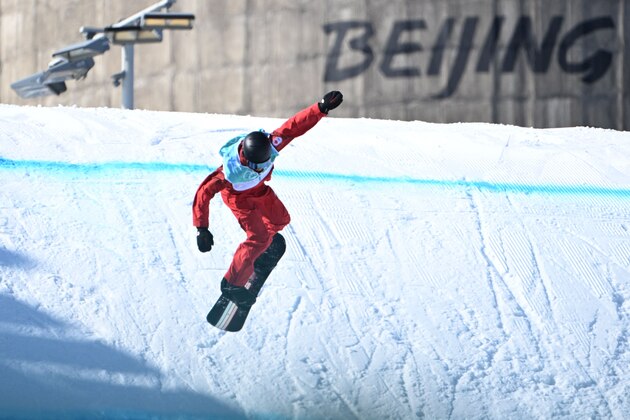 Canada's Max Parrot competes in the snowboard men's big air qualification run during the Beijing 2022 Winter Olympic Games at the Big Air Shougang in Beijing on February 14, 2022. (Photo by Manan VATSYAYANA / AFP) (Photo by MANAN VATSYAYANA/AFP via Getty Images)