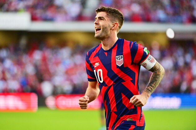 ORLANDO, FLORIDA - MARCH 27: Christian Pulisic #10 of the United States reacts during the first half against Panama at Exploria Stadium on March 27, 2022 in Orlando, Florida. (Photo by Julio Aguilar/Getty Images)