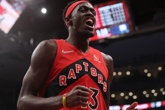 TORONTO, ON- APRIL 7  - Toronto Raptors forward Pascal Siakam (43) as the Toronto Raptors beat the Philadelphia 76ers 119-114 in Scotiabank Arena in Toronto. April 7, 2022.        (Steve Russell/Toronto Star via Getty Images)