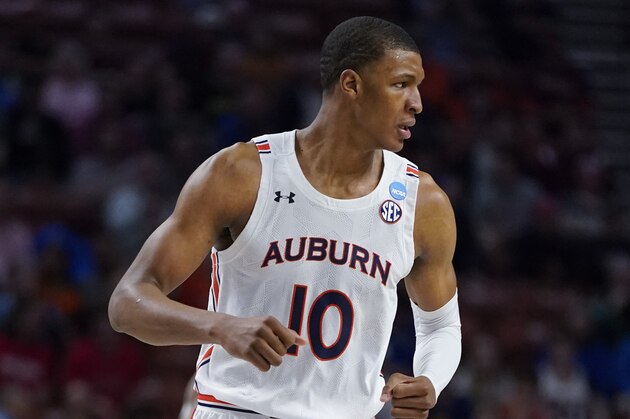 Auburn forward Jabari Smith plays against Jacksonville State during the first half of a college basketball game in the first round of the NCAA tournament on Friday, March 18, 2022, in Greenville, S.C. (AP Photo/Chris Carlson)