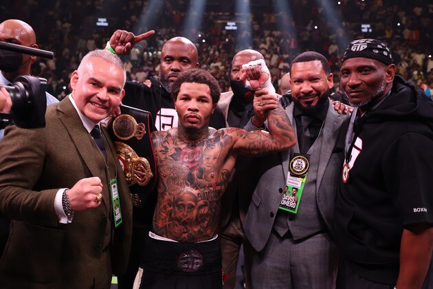 BROOKLYN, NEW YORK - MAY 28:  Gervonta Davis poses with the belt after knocking out Rolando Romero with a left hook in the sixth round during their fight for Davis' WBA World lightweight title at Barclays Center on May 28, 2022 in Brooklyn, New York. (Photo by Al Bello/Getty Images)