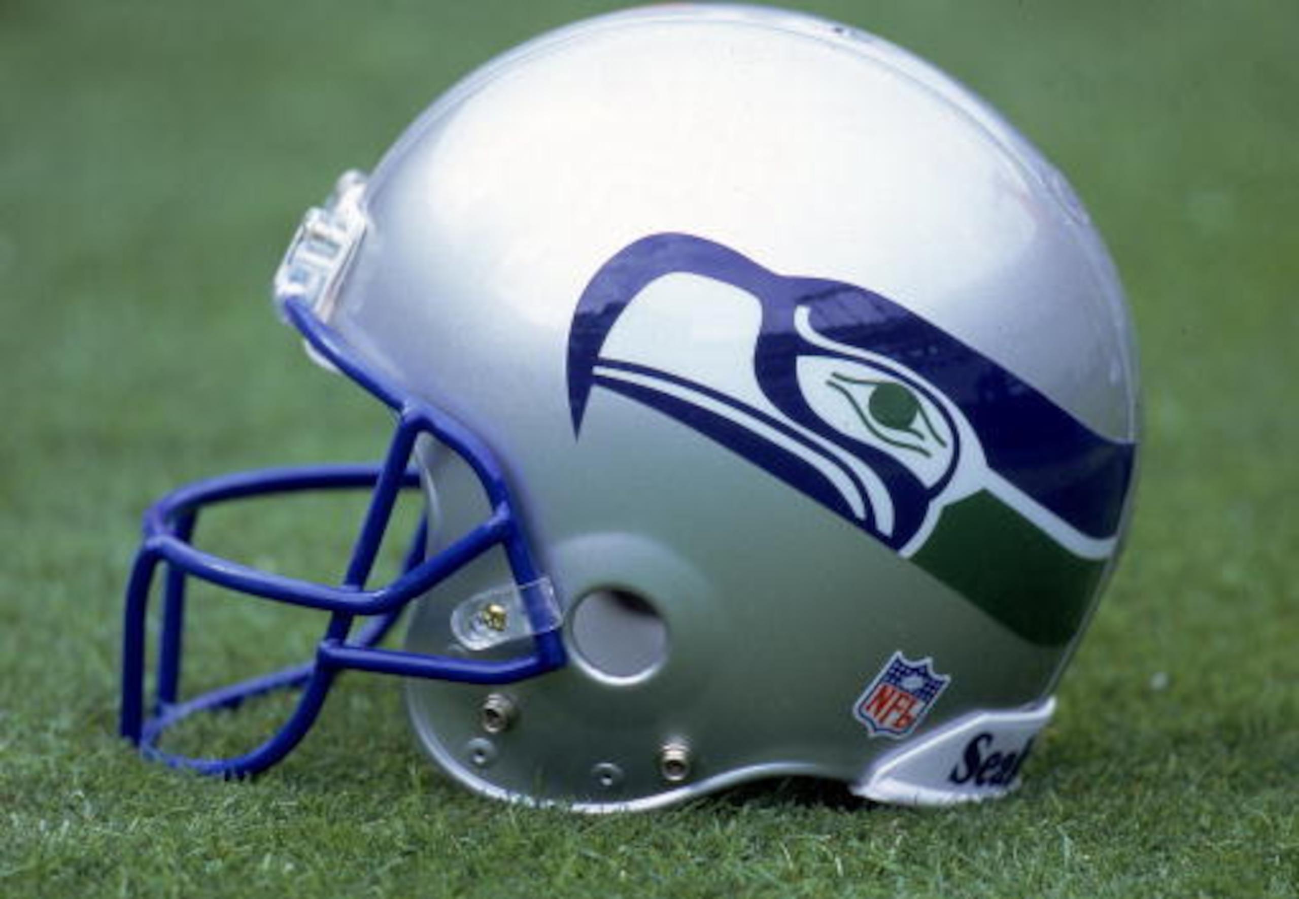 8 Oct 2000:  A close up view of the Seattle Seahawks helmet taken on the field during a game against the Carolina Panthers at the Ericsson Stadium in Charlotte, North Carolina. The Panthers defeated the Seahawks 23-3.Mandatory Credit: Scott Halleran  /All