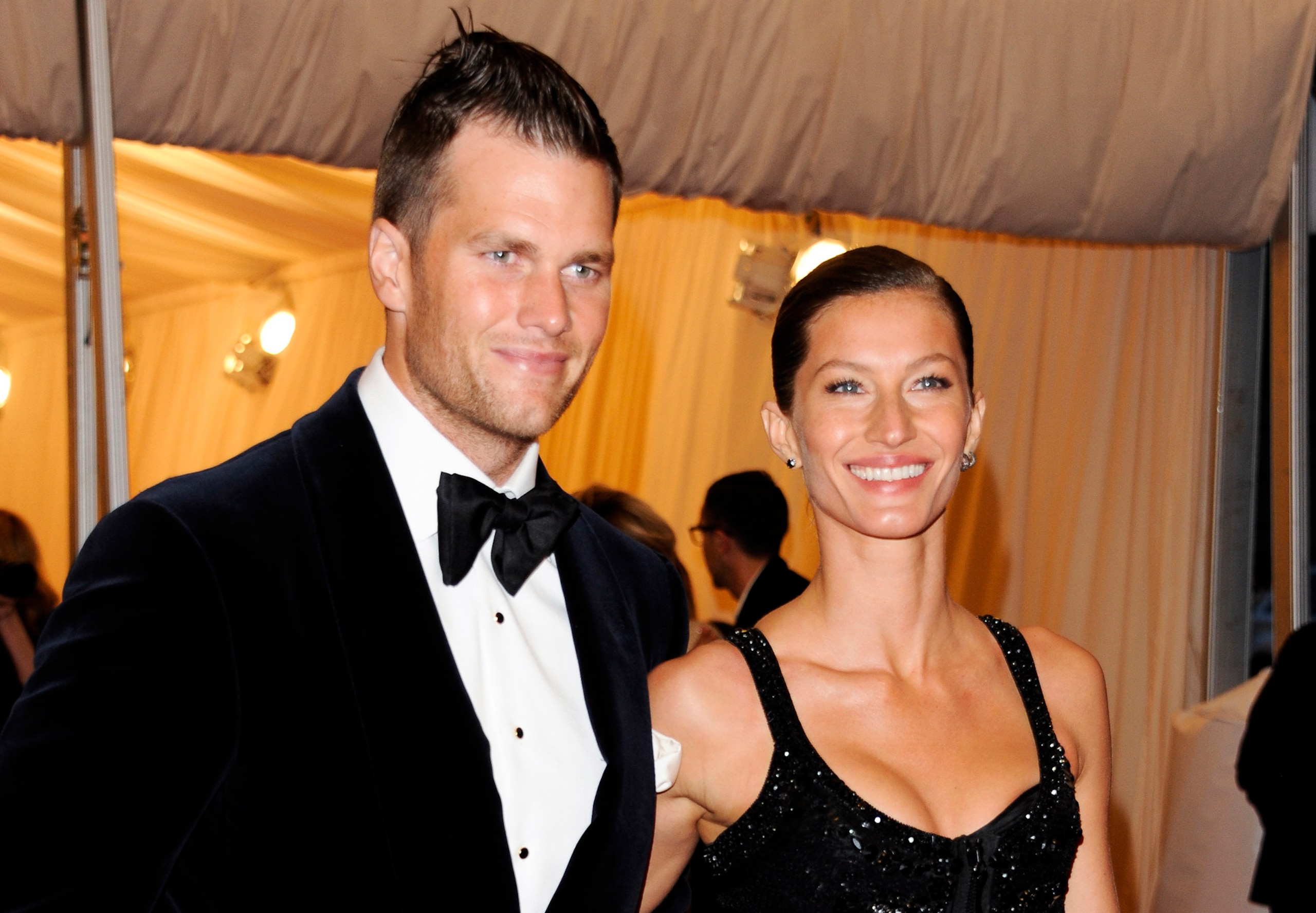 FILE - This May 7, 2012 file photo shows New England Patriots football player Tom Brady and his wife, Gisele Bundchen, at the Metropolitan Museum of Art Costume Institute gala benefit in New York. Brady and Bundchen have announced the birth of their secon FILE - This May 7, 2012 file photo shows New England Patriots football player Tom Brady and his wife, Gisele Bundchen, at the Metropolitan Museum of Art Costume Institute gala benefit in New York. Brady and Bundchen have announced the birth of their secon