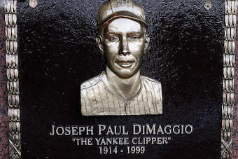 Joe DiMaggio's plaque in Monument Park.