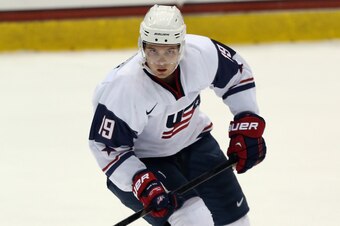 Riley Barber at the 2013 USA Hockey Junior Evaluation Camp.