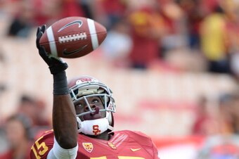 Agholor in warmups against Utah State.