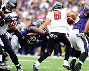 The Ravens were in Matt Schaub's face all game.