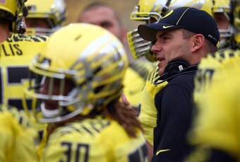 Mark Helfrich has things rolling for the 2nd-ranked Ducks during an impressive 3-0 start in his first year as a head coach.