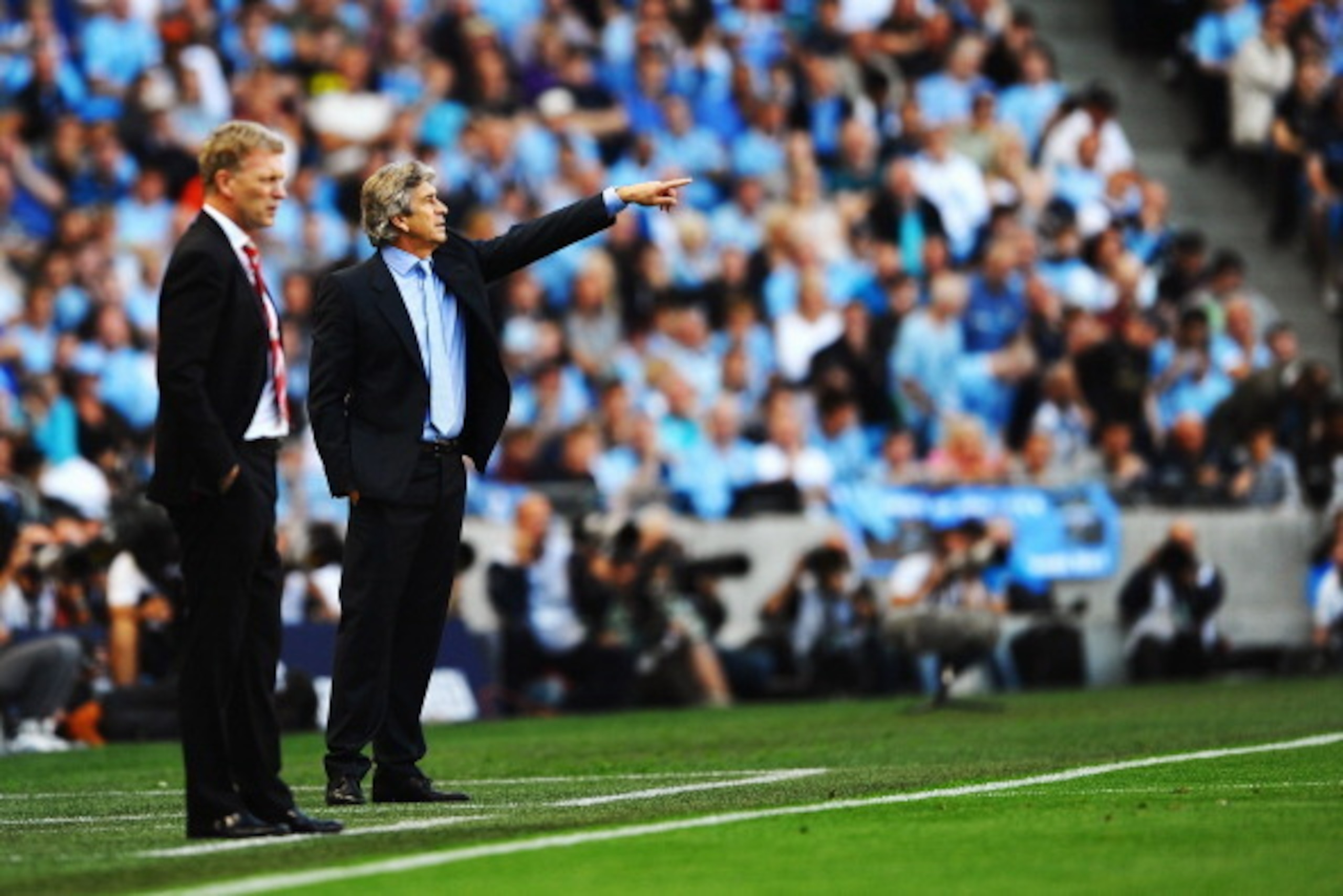 "See there David? Aguero just ran unmarked to goal. You should say something."