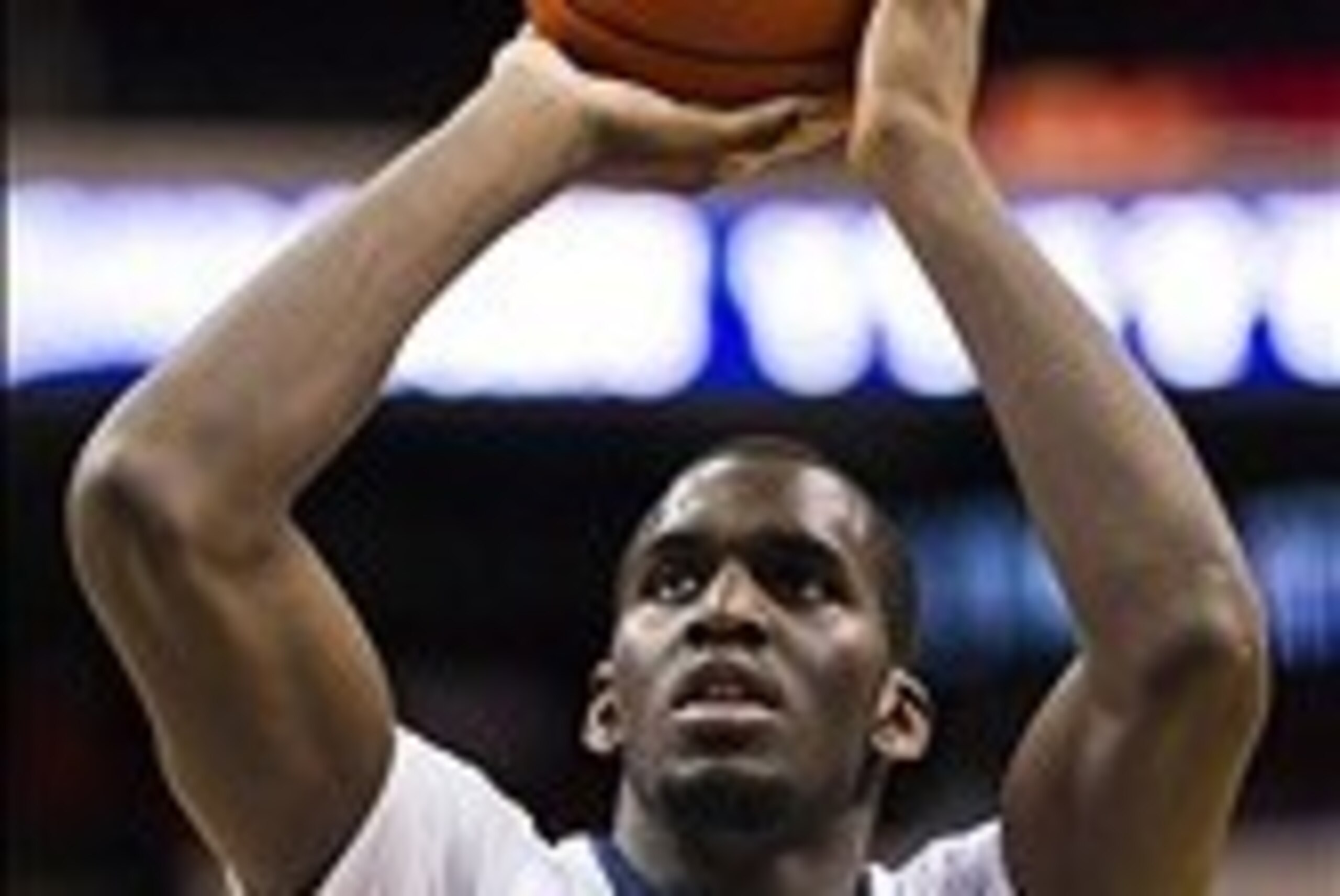 Mar 06, 2013; Philadelphia, PA, USA; Villanova Wildcats forward Daniel Ochefu (23) shoots a foul shot during the second half against the Georgetown Hoyas at the Wells Fargo Center. Villanova defeated Georgetown 67-57. Mandatory Credit: Howard Smith-USA TO