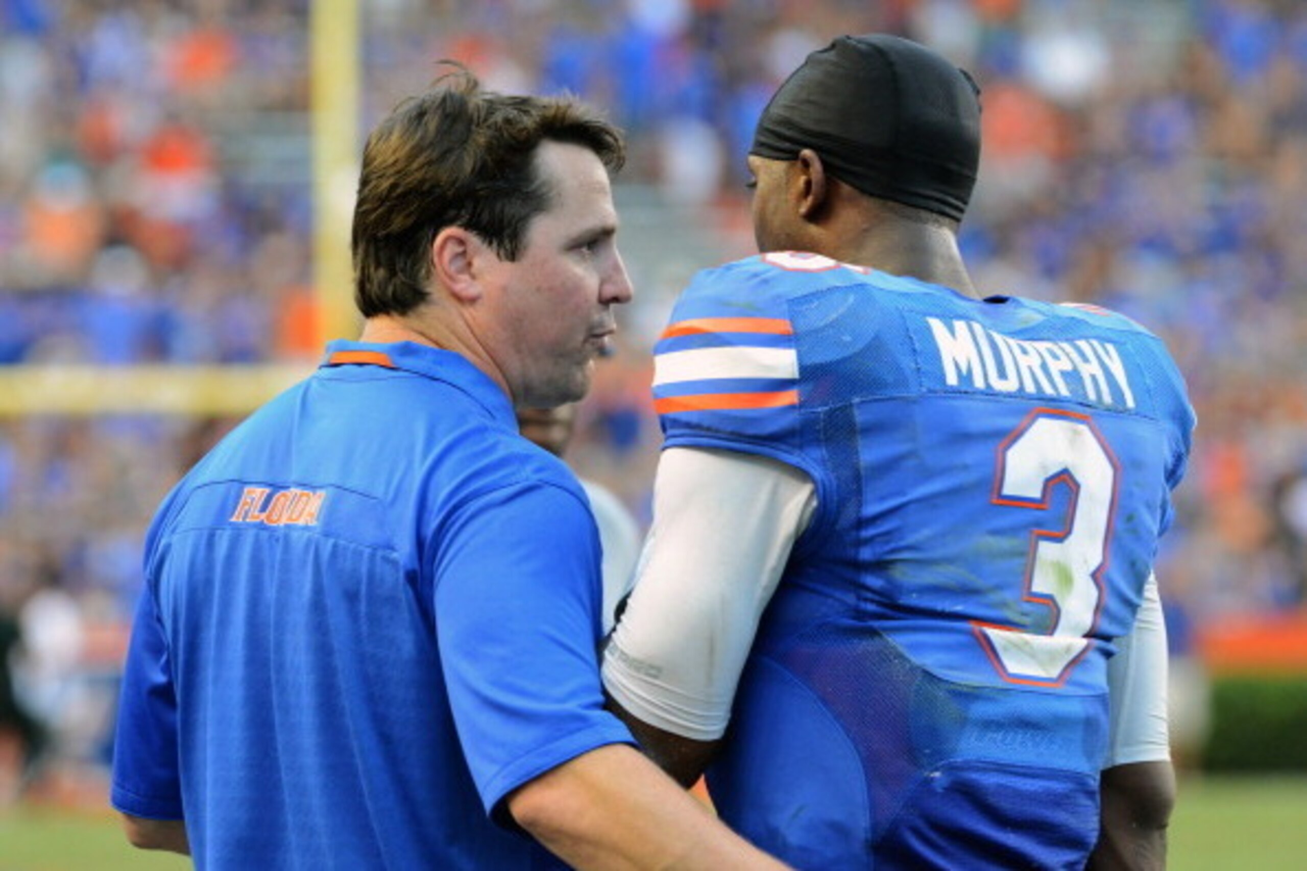 Florida head coach Will Muschamp (left) with QB Tyler Murphy