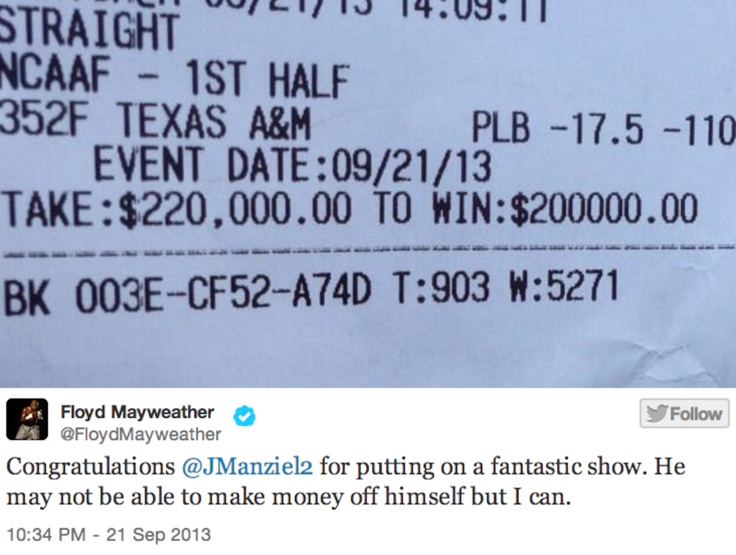 Image via @FloydMayweather