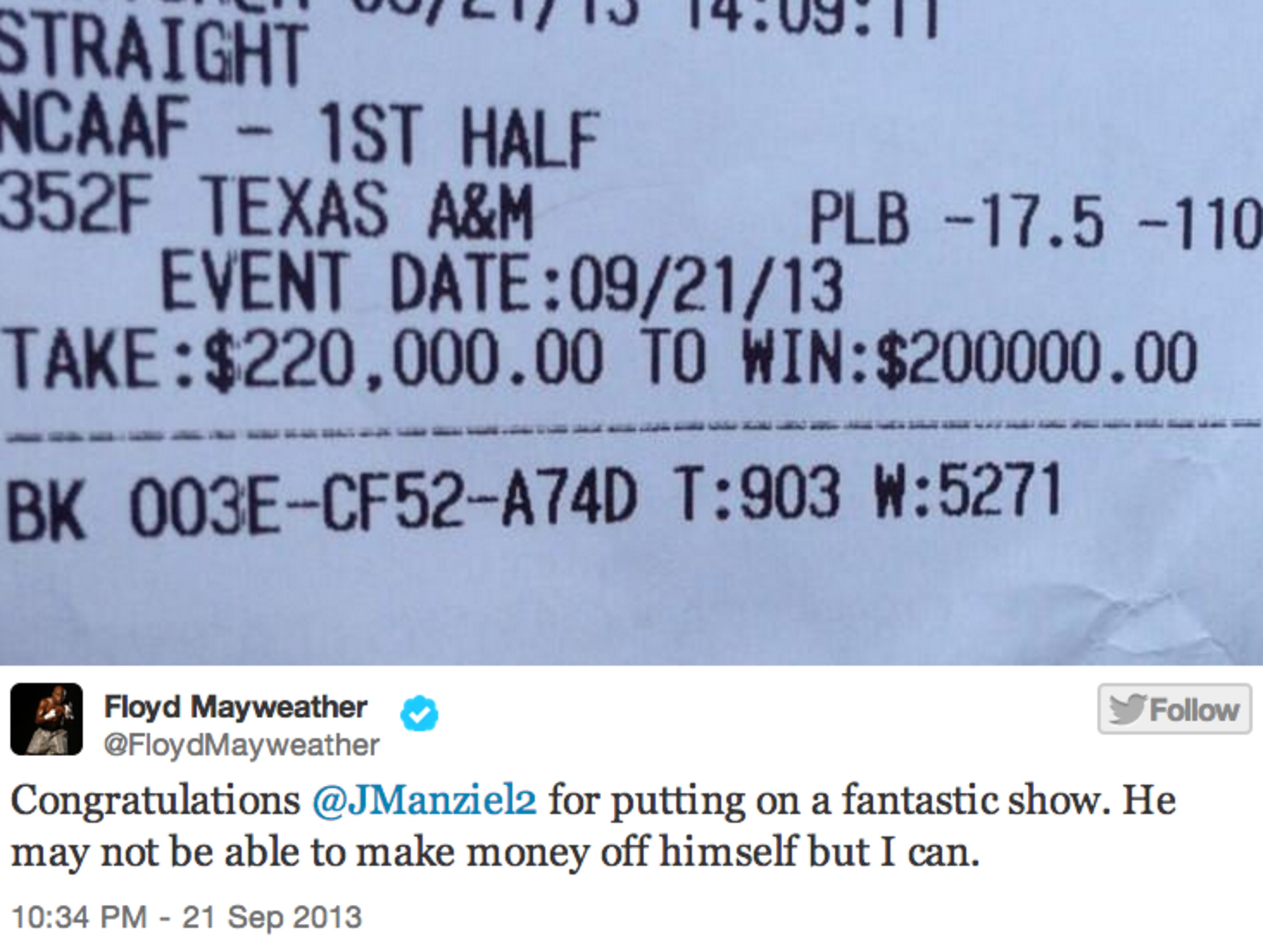 Image via @FloydMayweather