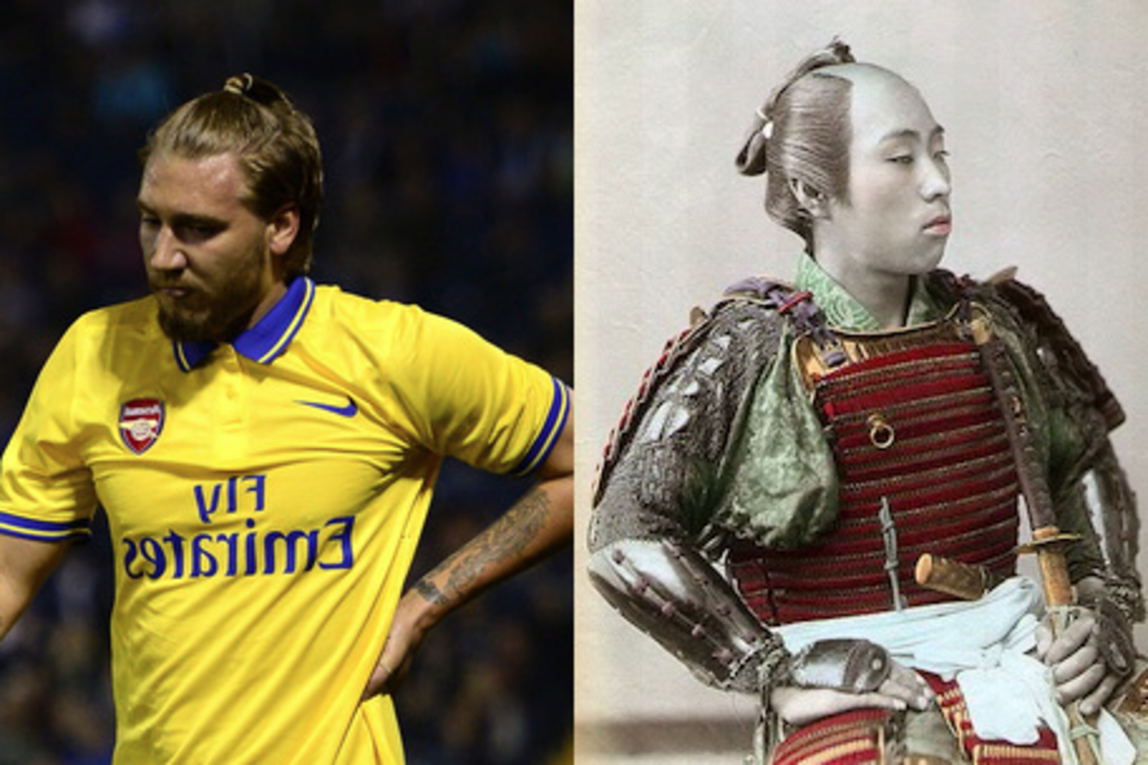 Credit to Commons.Wikimedia.org for Bendtner's samurai companion Credit to Commons.Wikimedia.org for Bendtner's samurai companion