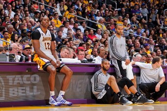 It's always a show when Howard (left) takes on the Spurs.