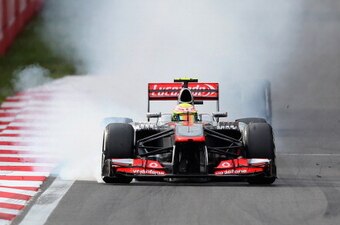Sergio Perez's tyre blew in Korea