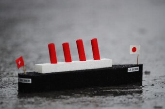 This little boat sailed down the pit lane during qualifying in 2010.