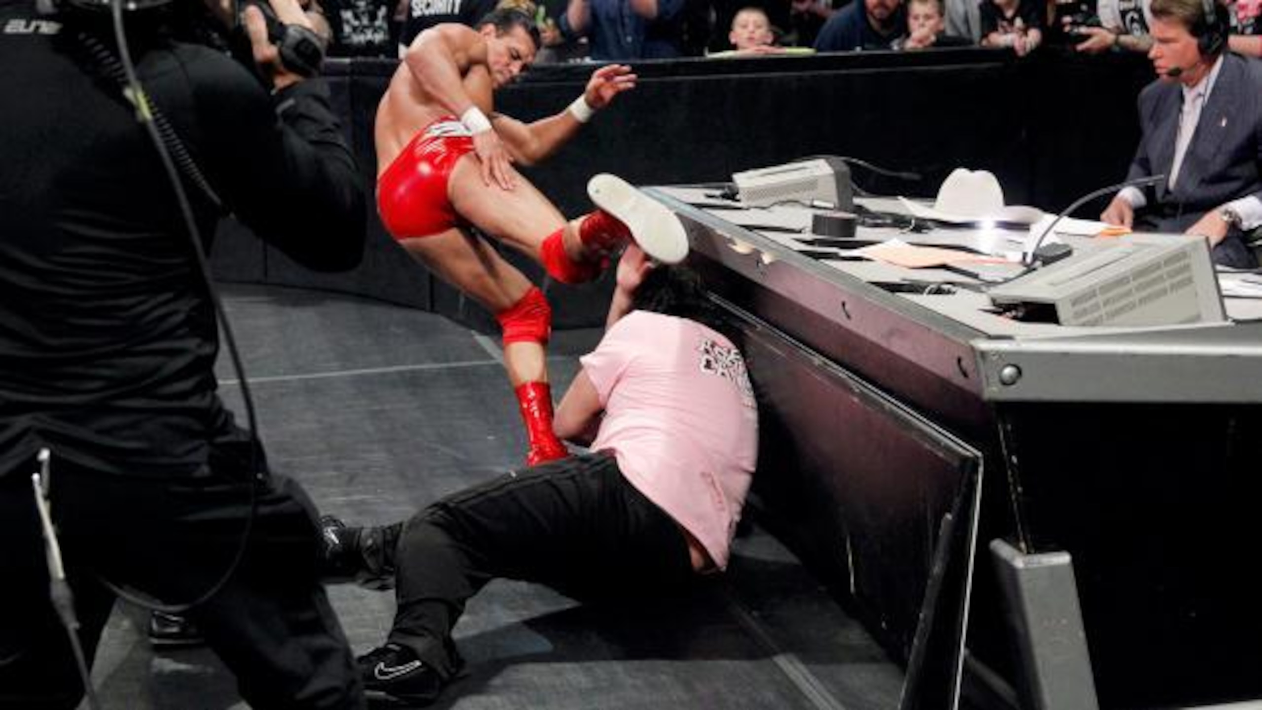 Del Rio delivers a brutal kick to his former friend (from WWE.com)