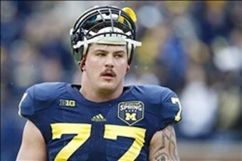 Taylor Lewan left prior to halftime Saturday vs. PSU.