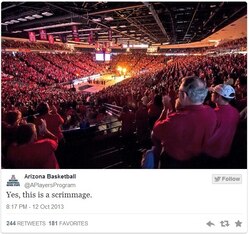 A scrimmage with almost four weeks to the regular season drew this type of crowd at McKale Center