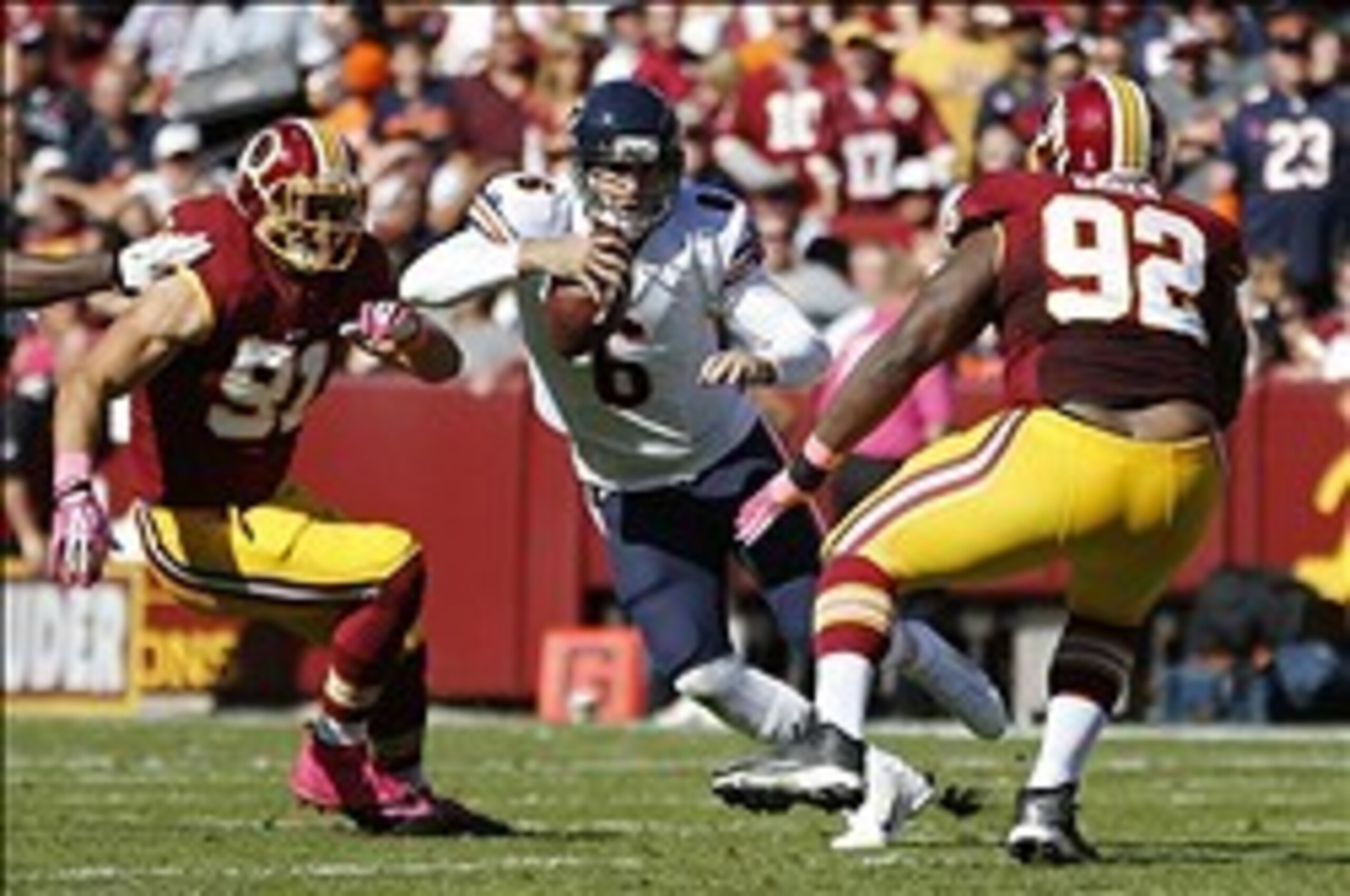 The defensive line was inconsistent for most of the game. The defensive line was inconsistent for most of the game.