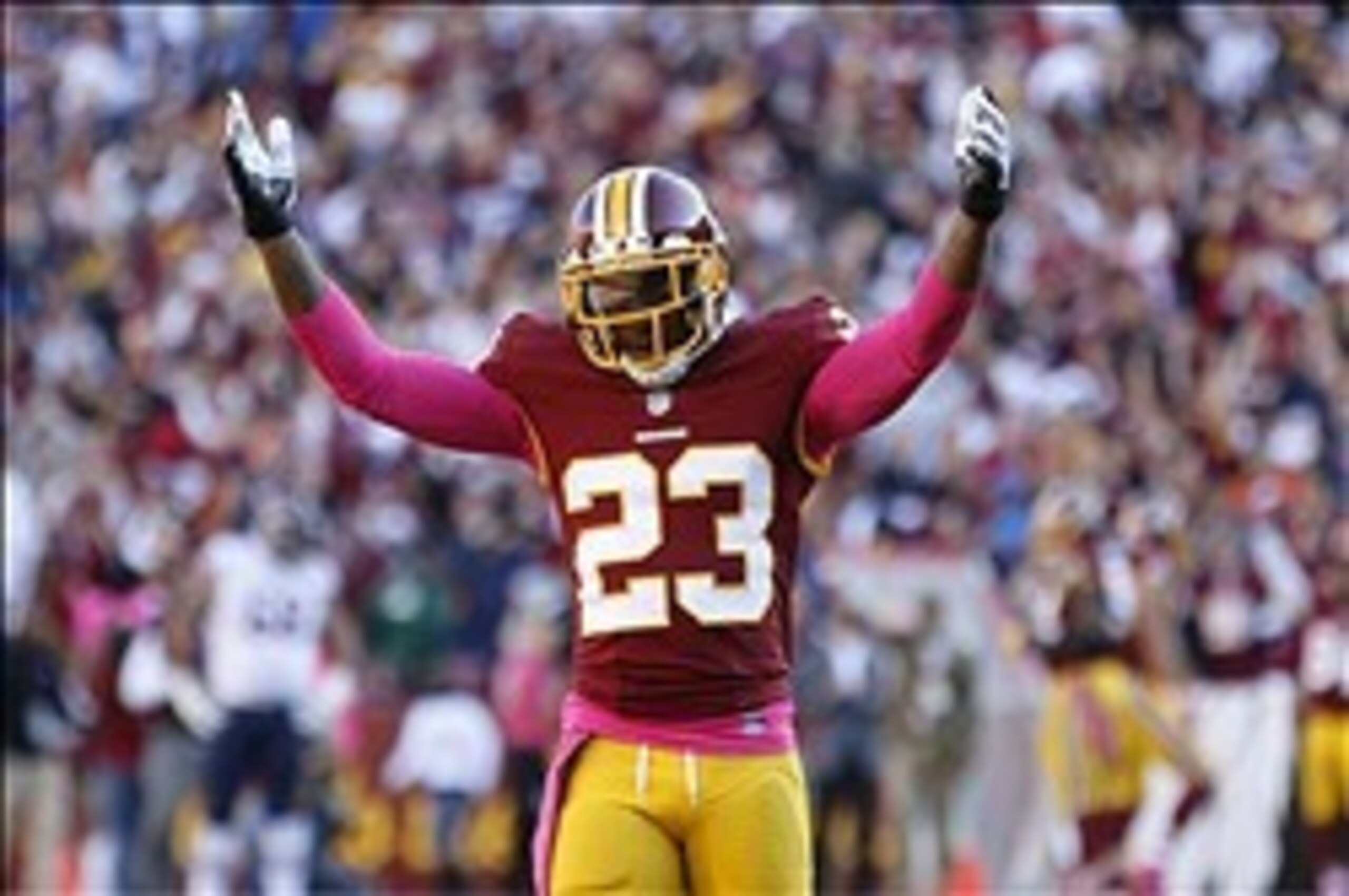 DeAngelo Hall again coped with a star wide receiver. DeAngelo Hall again coped with a star wide receiver.