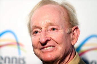 Rod "The Rocket" Laver is all smiles these days.