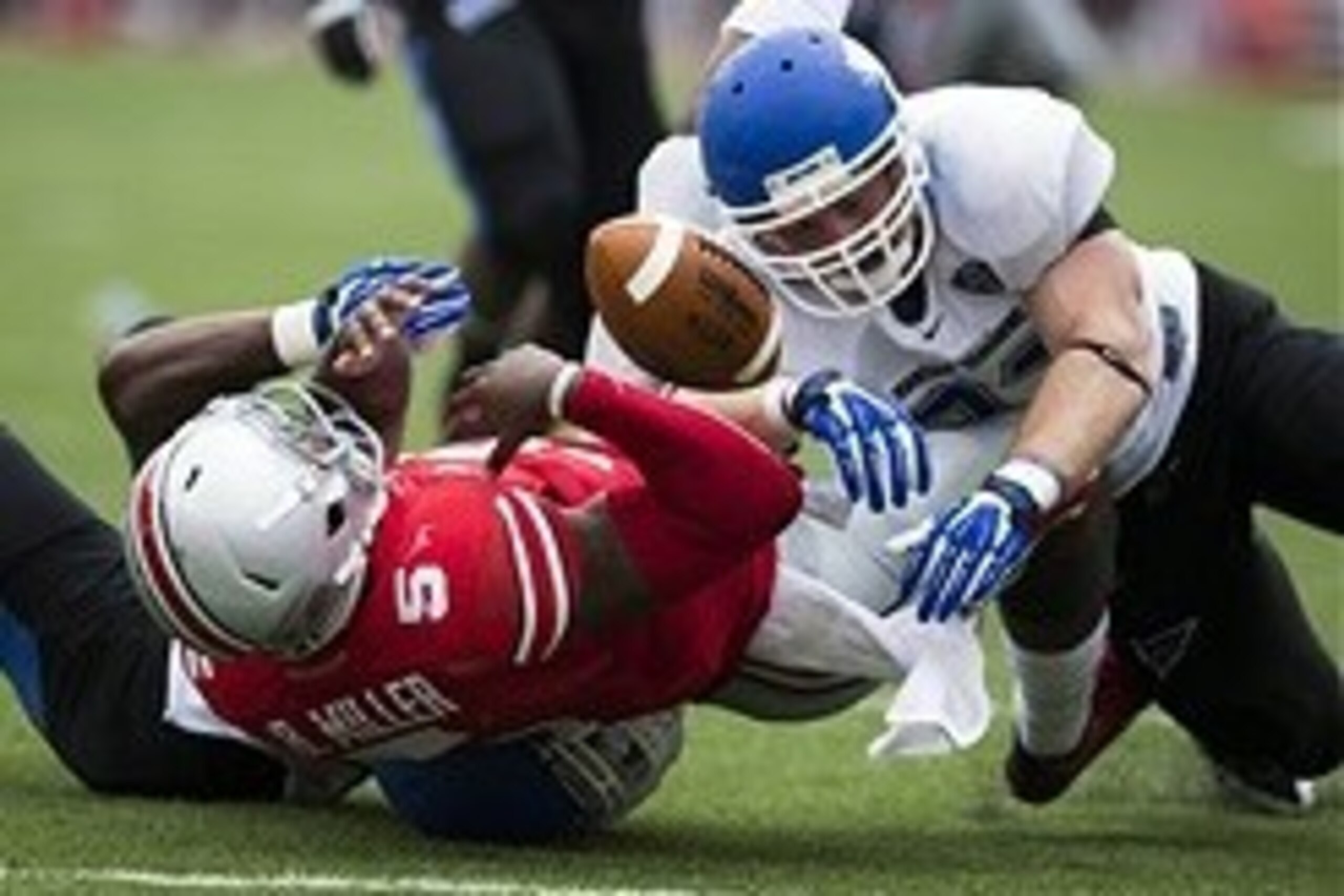 Buffalo roughed up Ohio State quarterback Braxton Miller. Buffalo roughed up Ohio State quarterback Braxton Miller.